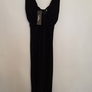 Lulu's Black Sparkle Maxi Dress